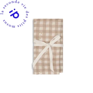 Mousseline coton bio Jana - Stardust check beige | Fripé