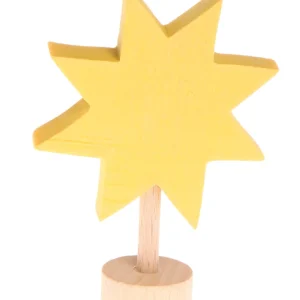 Figurine décorative en bois - Étoile jaune
