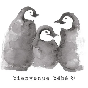 Carte avec illustration à l'aquarelle - Bienvenu bébé