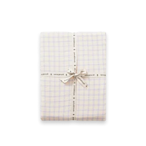 Drap contour mousseline | Lit simple - Gingham Sky Blue