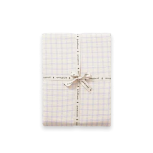 Drap contour mousseline | Lit double - Gingham Sky Blue