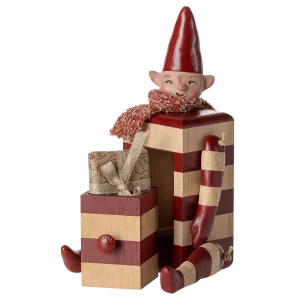 Elf en bois à tiroir - Rouge
