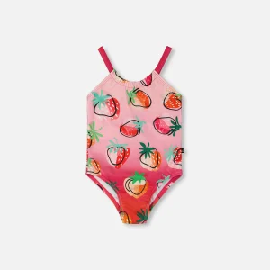 Maillot De Bain une Pièce Imprimé fraises - G30NG51_000-  2 à 8 ans