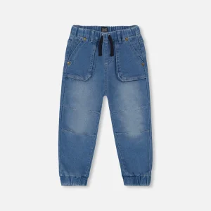 Jogger en french terry en denim - G30YB22-125 - 2 à 12 ans