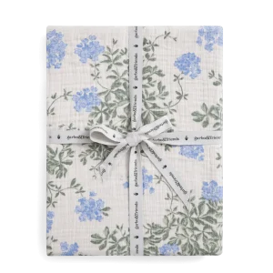 Drap contour mousseline | Lit double - Plumbago