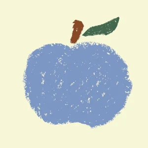 Affiche décorative Ü | 3 formats - Pomme bleue