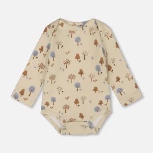 Cache-Couche Beige Imprimé Arbres En Coton Biologique - H20C70-052 - 3 à 24 mois