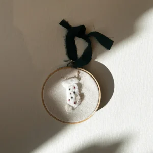 Broderie faite à la main | Ornement - Bas de Noël