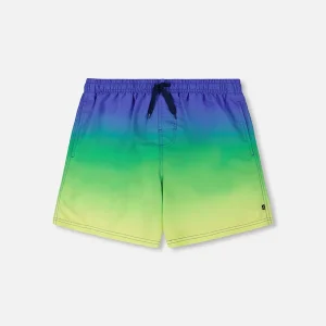 Maillots De Bain Dégradé Bleu, Vert Et Citron Vert - G30NB11_000-  2 à 10 ans