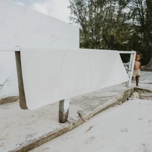 Mat en cuir végétalien | famille de 6 - Blanc-crème