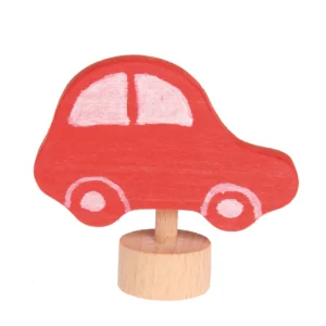Figurine décorative en bois - Voiture Rouge
