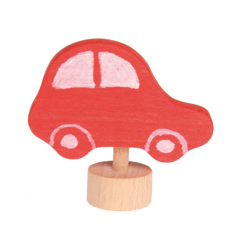 Figurine décorative en bois - Voiture Rouge – Image 2