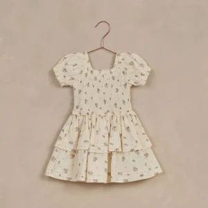 Robe smocké | Cosette - Rose ditsy