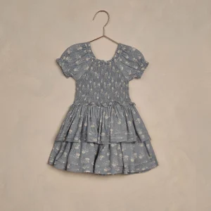 Robe smocké | Cosette - Blue ditsy