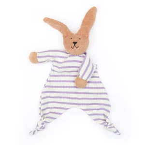 Peluche doudou biologique - Lapin à rayures