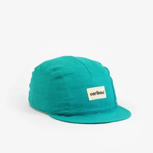 Casquette Caribou en lin 5 panel - Turquoise