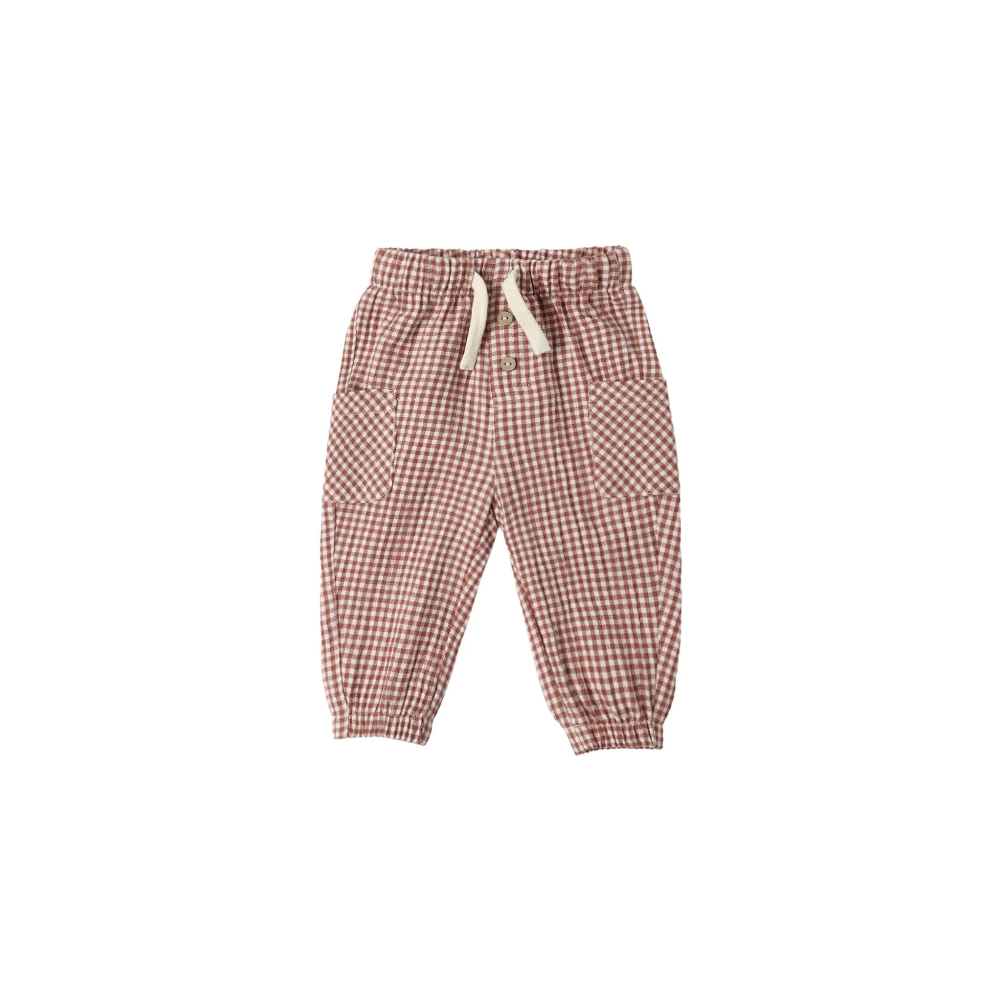 Pantalon à poche | Luca - Red gingham