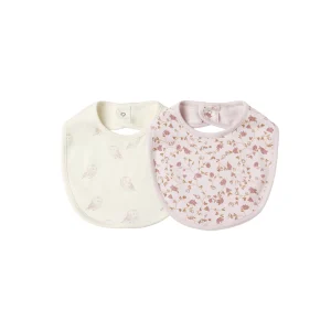 Bavoir jersey | Duo - Garden / Snow owls