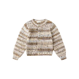 Cardigan doux | Cheyenne - Stone multistripe