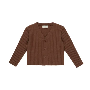 Cardigan tricot côtelé - Brown