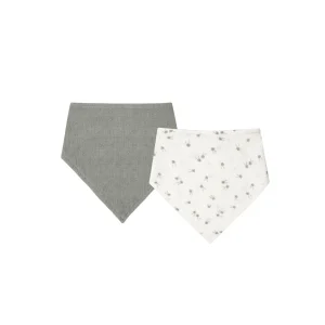 Duo de bavoir - Blue daisy + Pool