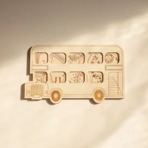 Casse-tête en bois éducatif (français) - Autobus animale