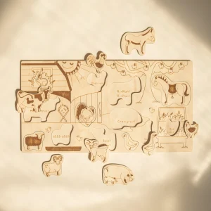 Casse-tête en bois éducatif (français) - Vie de campagne