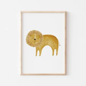 Affiche Enfant encadrée, Lion