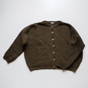 Chunky cardigan bio | FEMME - Olive
