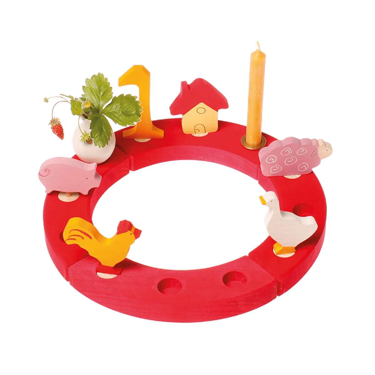 Figurine décorative en bois - Voiture Rouge – Image 4