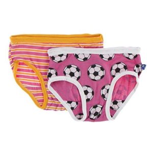 Sous-vêtements en viscose de bambou,  pour filles (lot de 2) -Rayures du Brésil et  Ballons-