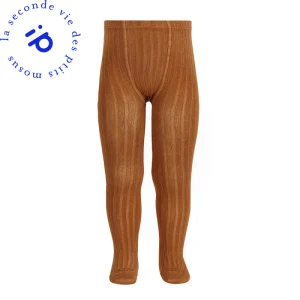 Collant côtelé coton - Cannelle | Fripé (00)