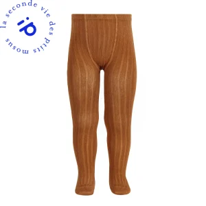 Collant côtelé coton - Cannelle 00 | Fripé