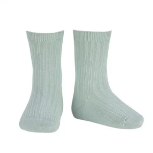 Chaussettes courtes côtelées - Sea mist