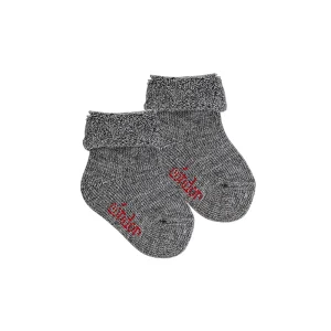 Chaussettes chunky | laine mérinos - Gris clair antidérapant