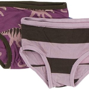 Sous-vêtements en viscose de bambou, pour filles (lot de 2) - Kosmoceratops et Larges Rayures-