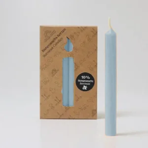 Chandelle 10% cire d'abeille - Bleue