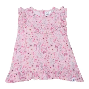 Blouse à manches courtes E30E16-042 - Fleurs romantiques- 12 à 24 mois et 2 à 6 ans