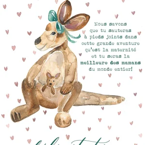 Carte avec illustration à l'aquarelle - KARELLE | 03 Nous savons que tu... seras la meilleure des mamans du monde entier!