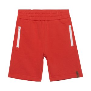 Culotte courte en french Terry avec pocher à zip E30U28-847 - Rouge - 2 à 12 ans