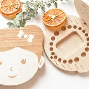 Boîte à dents en bois - Fille