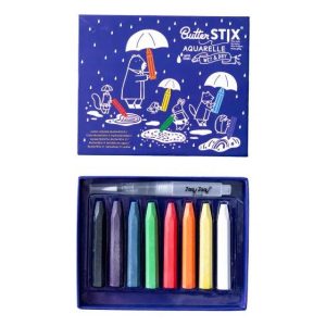 Jaq Jaq Bird | Butterstix Aquarelkrijtjes 8 Kleuren + Penseelpen