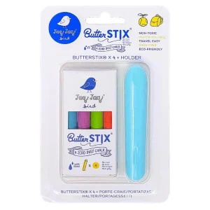 Jaq Jaq Bird | Chalk Butter Stix 4 kleuren + Houder
