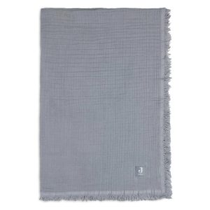 Jollein | Deken Wieg 75x100cm Muslin Fringe - Storm Grey