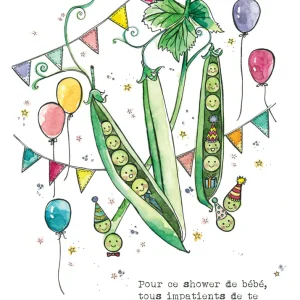 Carte avec illustration à l'aquarelle - Petit pois_5